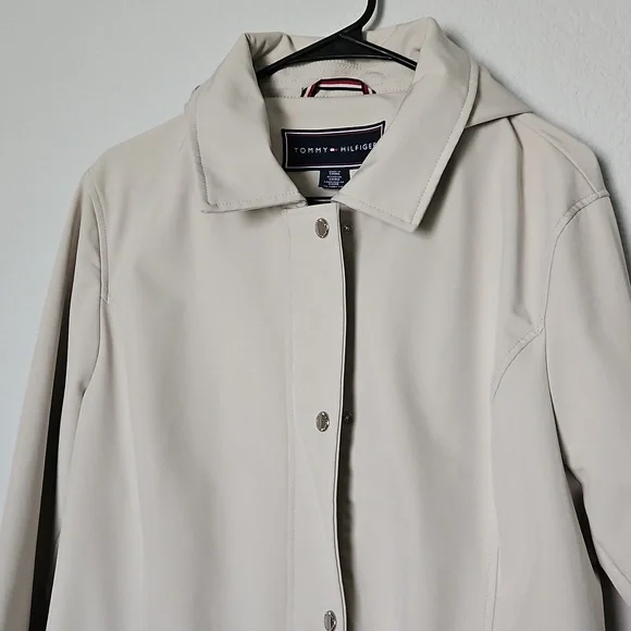 Tommy Hilfiger Trench Rain Coat Removable Hood Tan XL - Picture 2 of 11